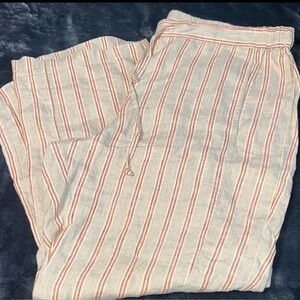 Coldwater Creek Striped Wide Leg Pants - Cream and Red